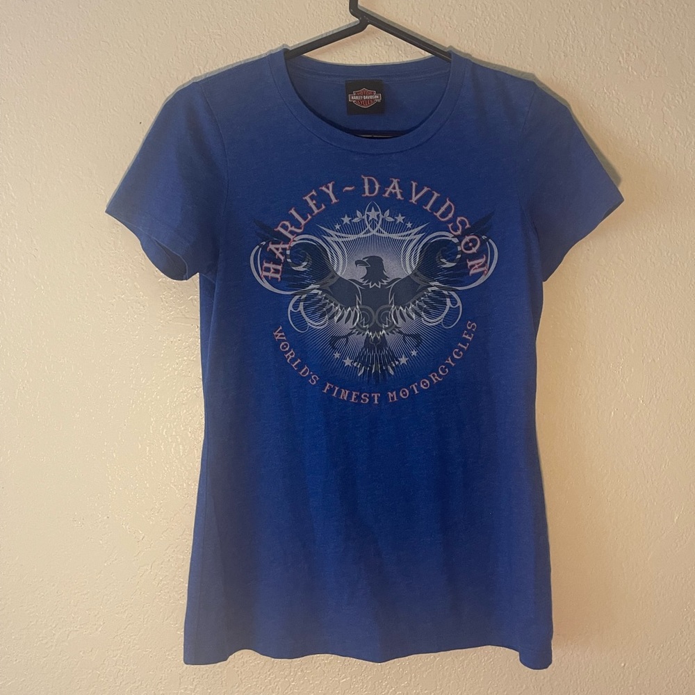 Harley Davidson Bravado women’s blue top Size SP